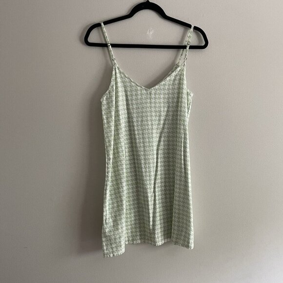 Roxy Women S Light Green Houndstooth Beach Shine A Light Mini Slip Dress NWT - Picture 11 of 11